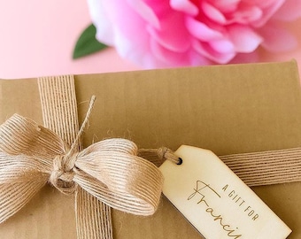 Personalised engraved Wooden Gift Tag | Personalised Birthday, Wedding Favour