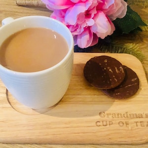 Personalised tea and biscuits board| custom tea time treat wooden board| Mother’s Day gifts|house warming gifts for her| gifts for hin|