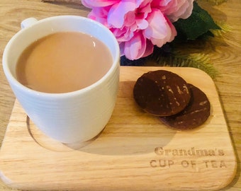 Personalised tea and biscuits board| custom tea time treat wooden board| Mother’s Day gifts|house warming gifts for her| gifts for hin|