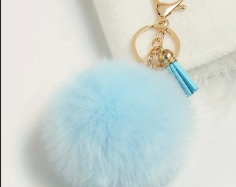 Yueton 3 Llaveros De Piel Sintética De Conejo Con Pompón, Llavero De Aleación De Piel Artificial, Adorno Colgante Para Bolso, Mochila, Bolso, Cartera, Coche, Llavero, Varios Colores
