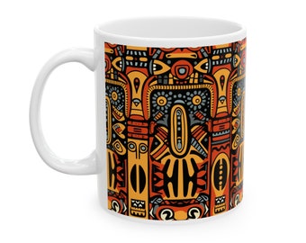 African Motif Mug, African Print Mug, Cultural Print Mug