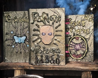 Witchy Handmade Halloween Spooky Potions Hexes Grimoire Spellbook Prop Decor