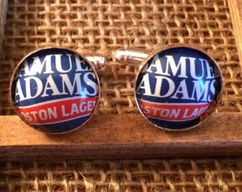 Samuel Adams Boston Lager Beer Bottle Cap Cufflinks - Great Gift for Groomsman Birthday Anniversary Boyfriend Father Wedding Man Cuff Links
