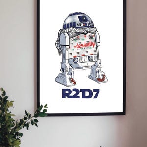 Ein A4 Druck einer R2D7 Dublin Bohemians Droid - handgezeichnete Illustration