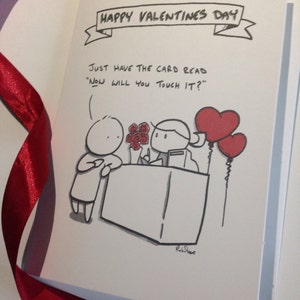 Lustige Karte zum Valentinstag - Anfassen?