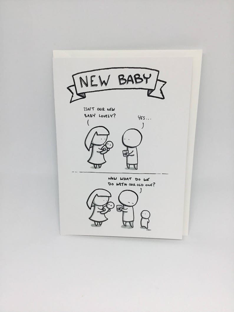 New Baby Card Second Child Etsy