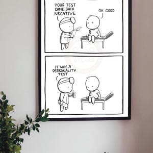 Funny Personality Test A4 Print - Think Positive!