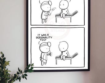 Funny Personality Test A4 Print - Think Positive!