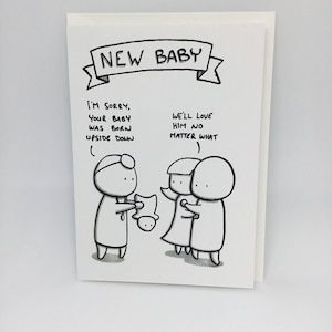 Neu Baby Karte - Upside Down Baby