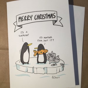 Carte de Noël drôle - Noël de pingouin