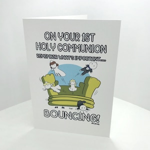 First Communion bouncy castle card
