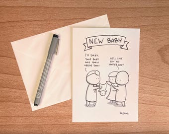 New Baby Card - Upside Down Baby