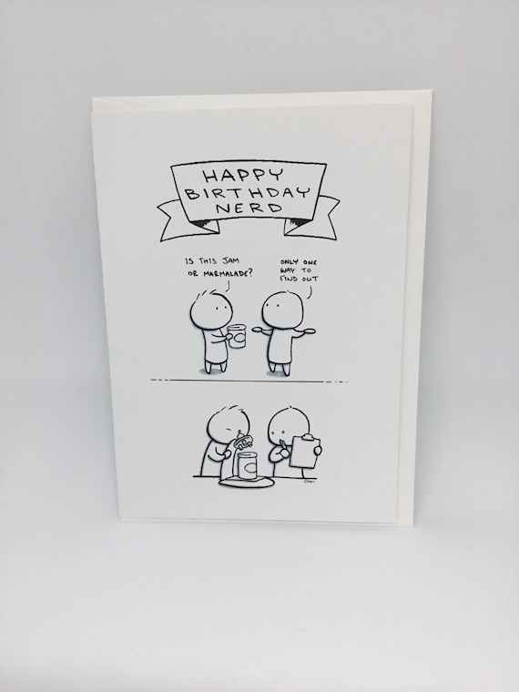 Funny Birthday Card Happy Birthday Nerd - Etsy