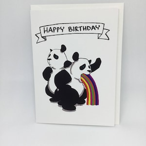Cartão de aniversário engraçado - Festa Panda