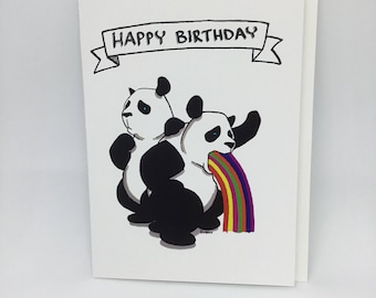 Funny Birthday Card - Panda Party