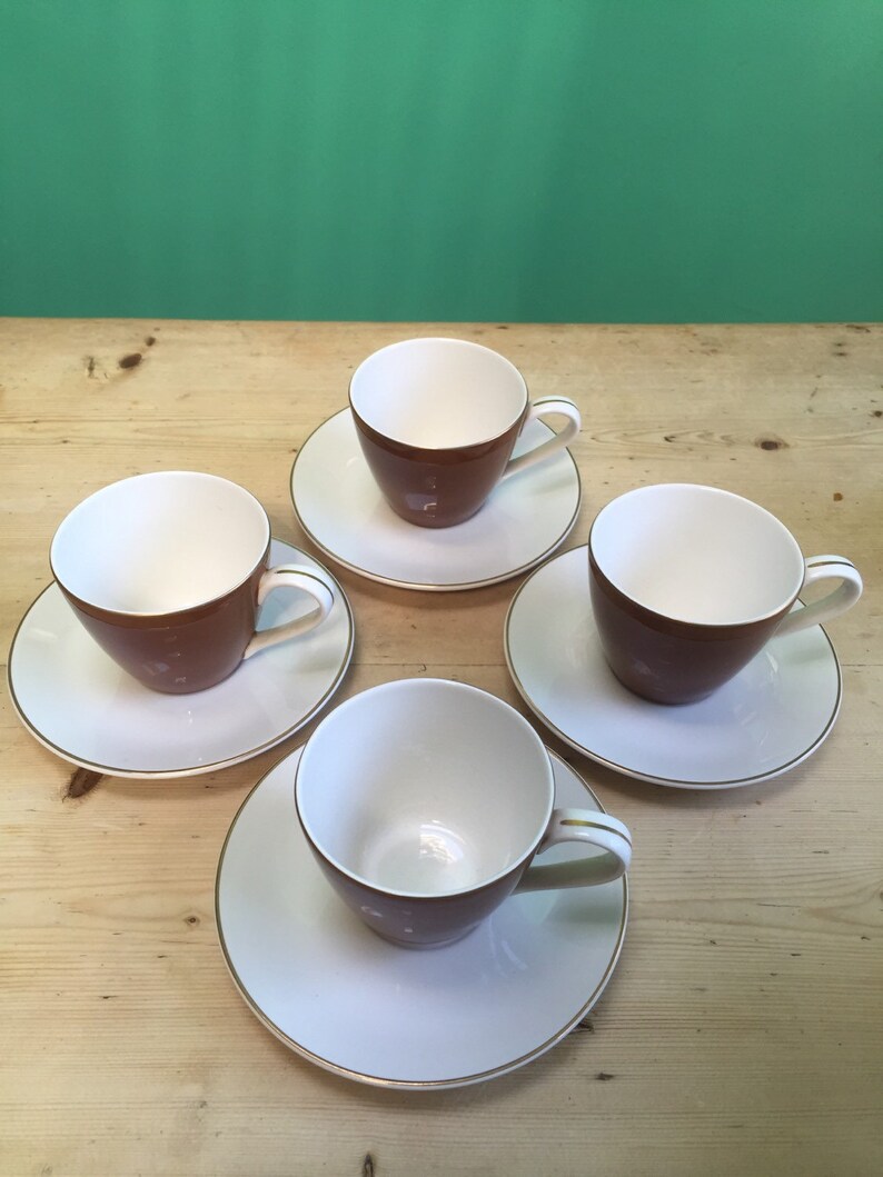 Set of 4 Iron Stone Kokura Ware Coffee Cups and Saucers Etsy