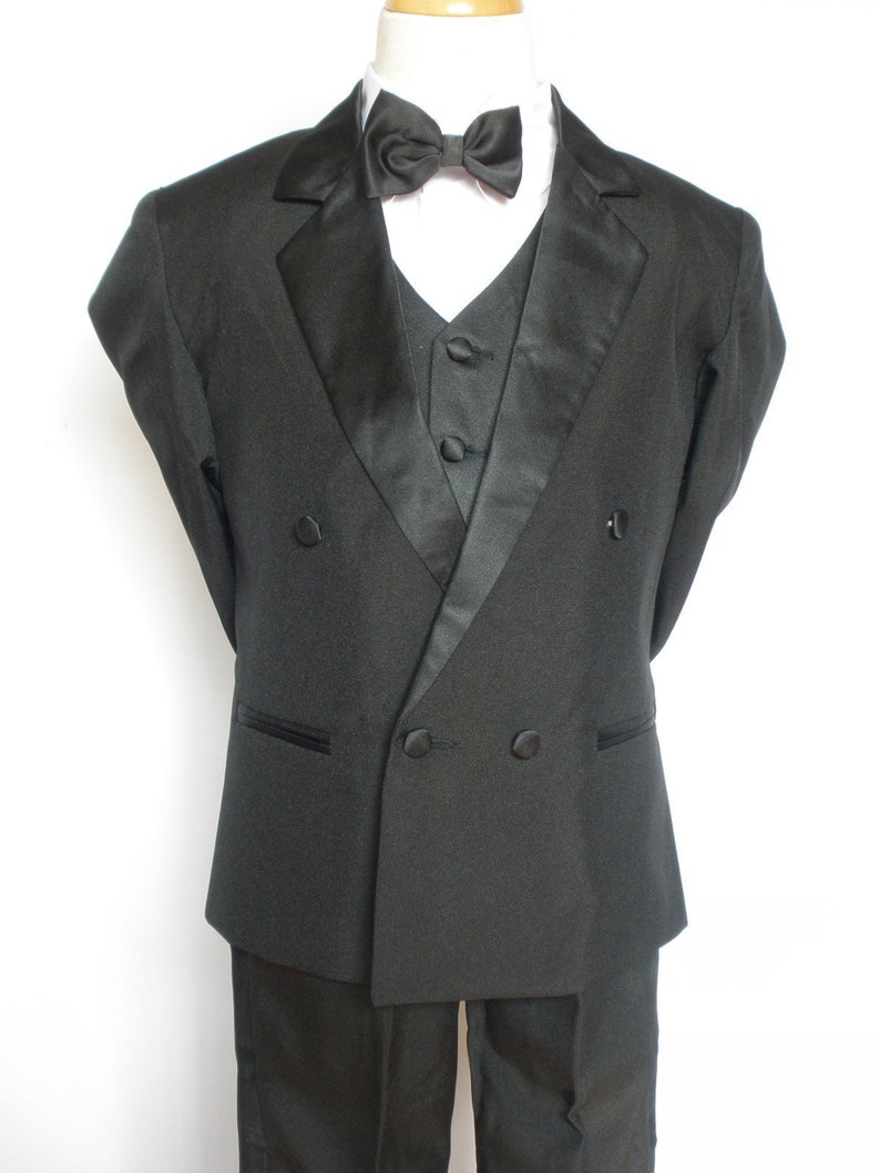 Black New Baby Boys Formal Baptism Wedding Ring Bearer Formal Occasion 5 pieces set Suit Tuxedo BY012