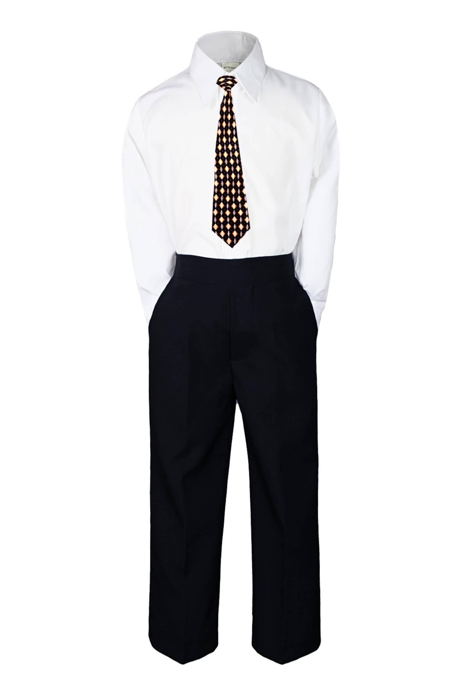 NEW 3 Piece Baby Toddler Boy White Shirt BLACK Pants Stylish Etsy