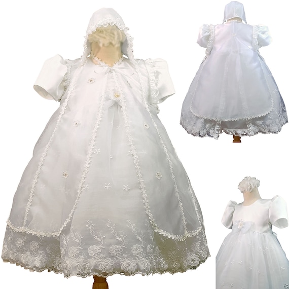 Baby Girl Christening Baptism Church Formal Dress Gown size 3-18 Month White