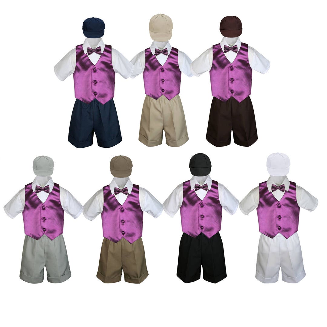 6pc EGGPLANT Vest & Bow Tie Boy Baby Toddler Ring Bearer Etsy