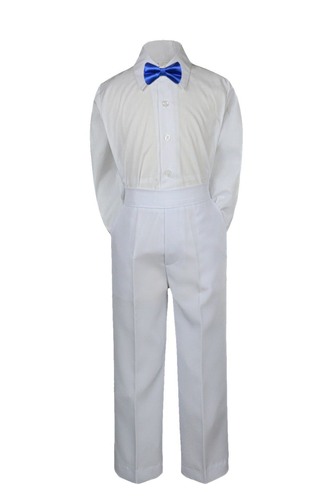 NEW 3 piece Baby Toddler Boy White Shirt WHITE Pants Bow Tie Etsy