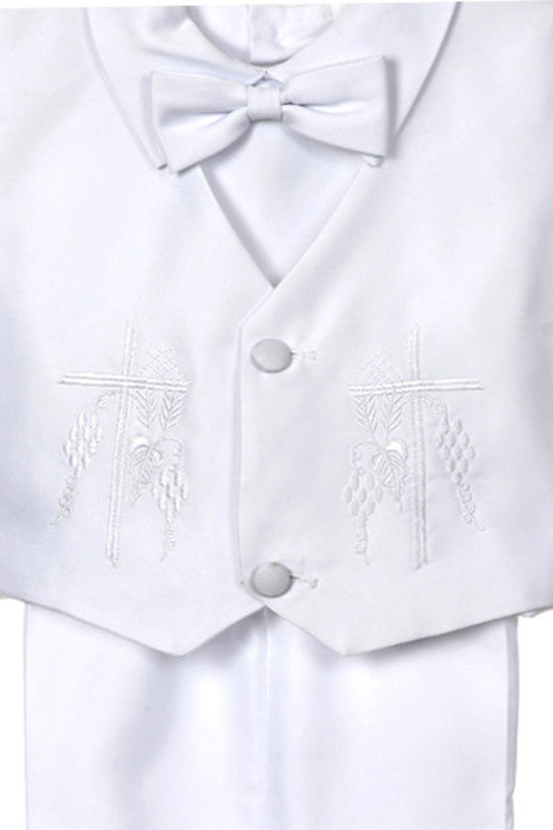 Baby Boy Toddler Baptism Christening Formal Embroidered Vest Etsy