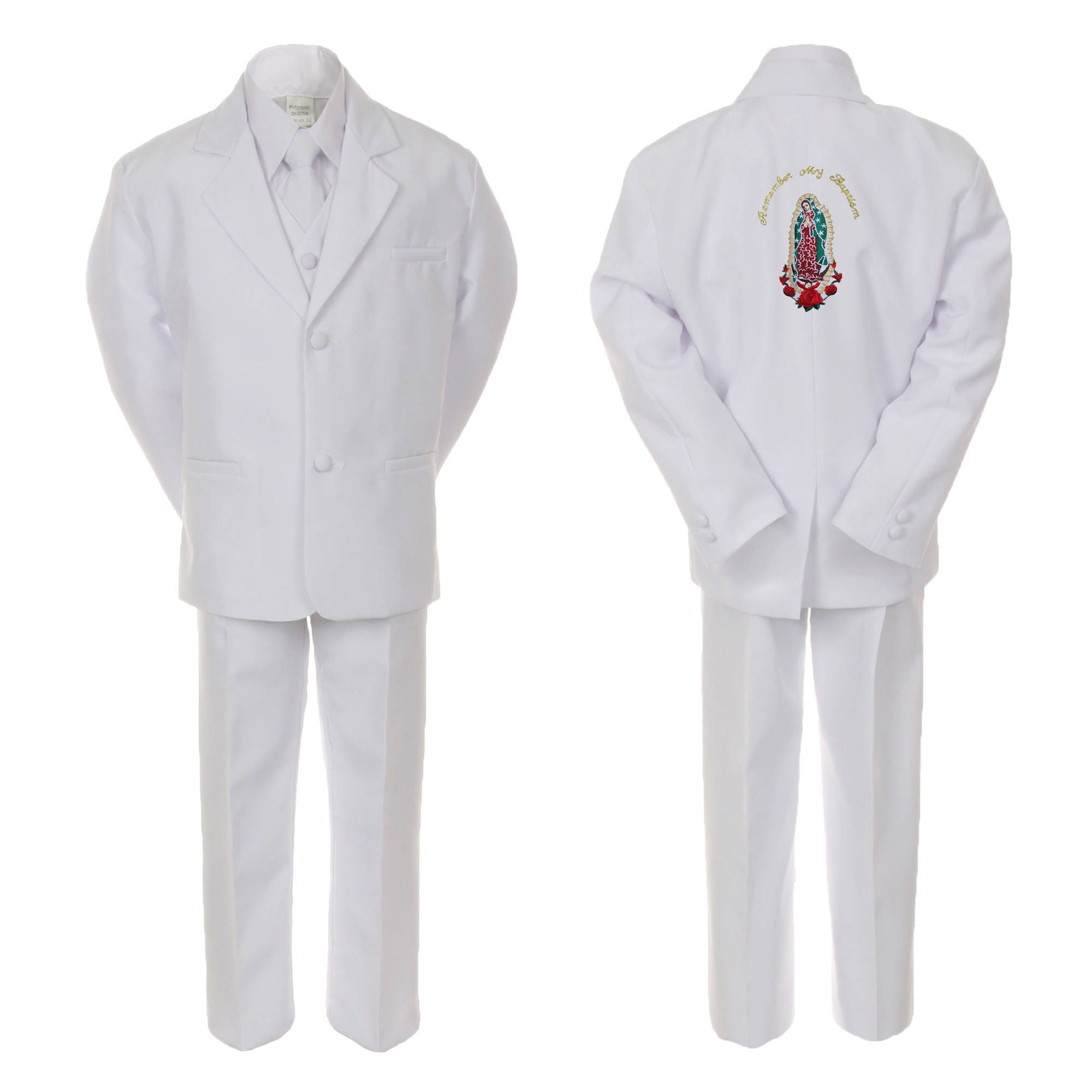 Infant,Toddler /& Boy Communion Baptism Tuxedo Suit S M L XL 2T 3T 4T 5 6 7 WHITE