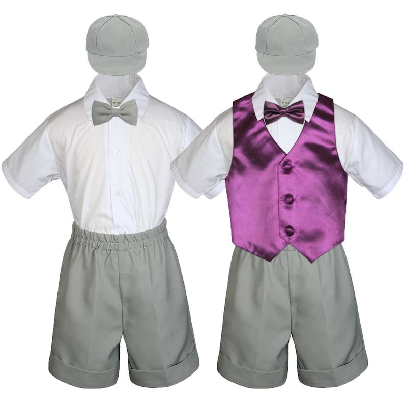 6pc EGGPLANT Vest & Bow Tie Boy Baby Toddler Ring Bearer Etsy