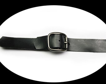 Black Adjustable Faux Leather Decorative Belt Strap with Blackened Metallic Color Buckle Sewing Notions Cosplay Costume Accesories BB091