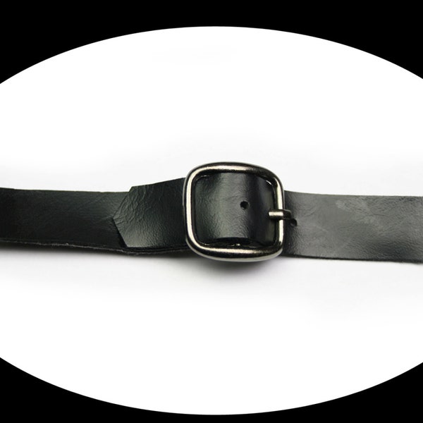 Black Adjustable Faux Leather Decorative Belt Strap with Blackened Metallic Color Buckle Sewing Notions Cosplay Costume Accesories BB091