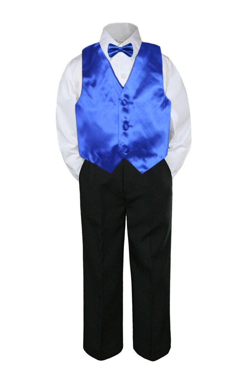 4pc ROYAL BLUE Vest & Bow Tie Boy Baby Toddler Ring Bearer Etsy