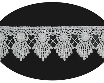 1.75 Inches Wide -- White or Ivory Venise Lace Trim Guipure Trimming Sewing Notions Craft Scrapbooking Supplies UB198