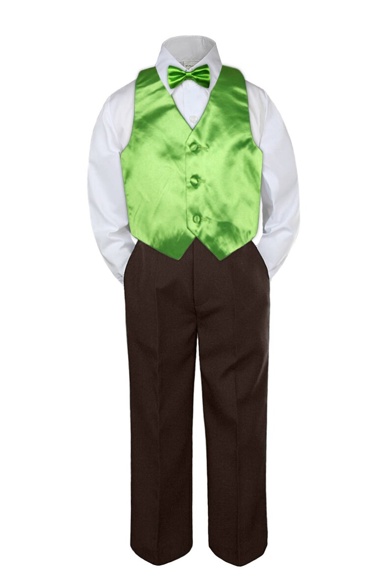 4pc GREEN Vest & Bow Tie Boy Baby Toddler Ring Bearer Wedding Etsy