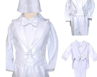 New Baby Toddler Boys 7 styles of WHITE Christening Baptism Wedding Ring Bearer Long Set Outfit BT202