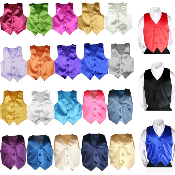 NEW  Baby Toddler Boys 23 colors vest ONLY for wedding, party, graduation, recital, ring bearer formal occasion #508