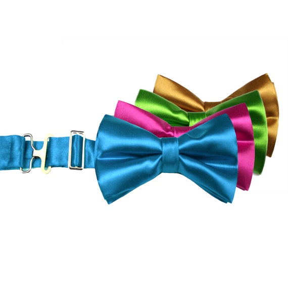 Boys Pacific Blue Clip On Cotton Bow Tie Bowtie amy2004marie
