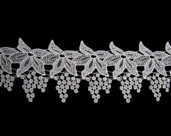 4.5" White Grapes Venice Lace Trim Sewing Notions Craft Supplies By Yard UB068