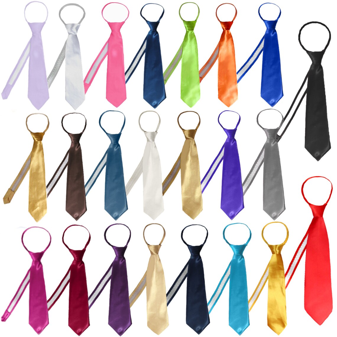 23 Colors Formal Satin Zipper Tie Necktie for Baby Boys - Etsy