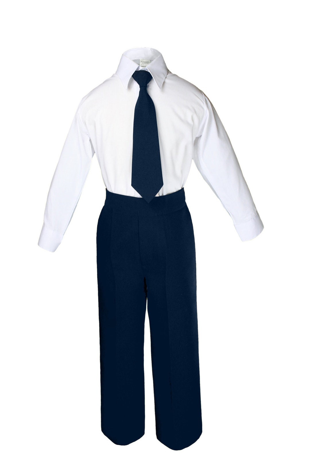 NEW 3 Piece Baby Toddler Boy White Shirt BLACK Pants Long Tie Set Wedding  Formal Occasion C1506 - Etsy Israel