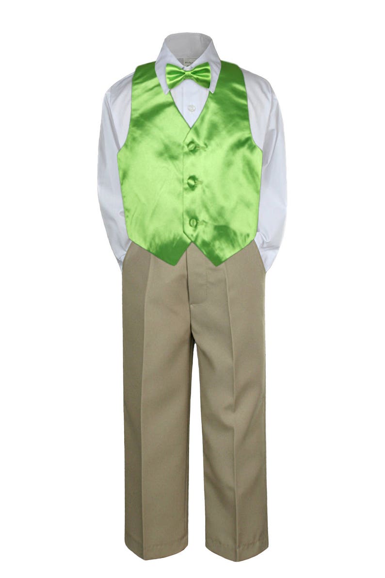 4pc GREEN Vest & Bow Tie Boy Baby Toddler Ring Bearer Wedding Etsy
