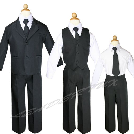 Size Small to 14 Boys Baptism Recital Tuxedo White Suit Set Ring Bearer