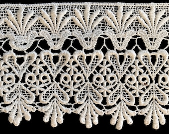 4.5" Wide --White or Off White Floral Guipure Venice Lace Trim Sewing Notions Supplies by Yard UB11475