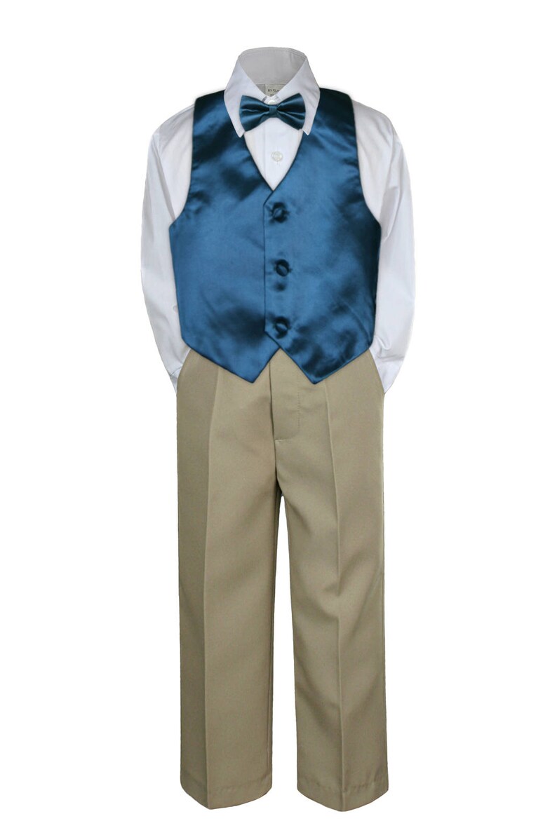 4pc TEAL Vest & Bow Tie Boy Baby Toddler Ring Bearer Wedding Etsy