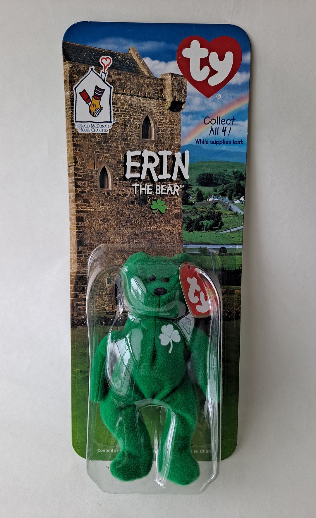 Erin the Bear-1997 Mcdonalds Ty Beanie Baby With Rare Errors 1993