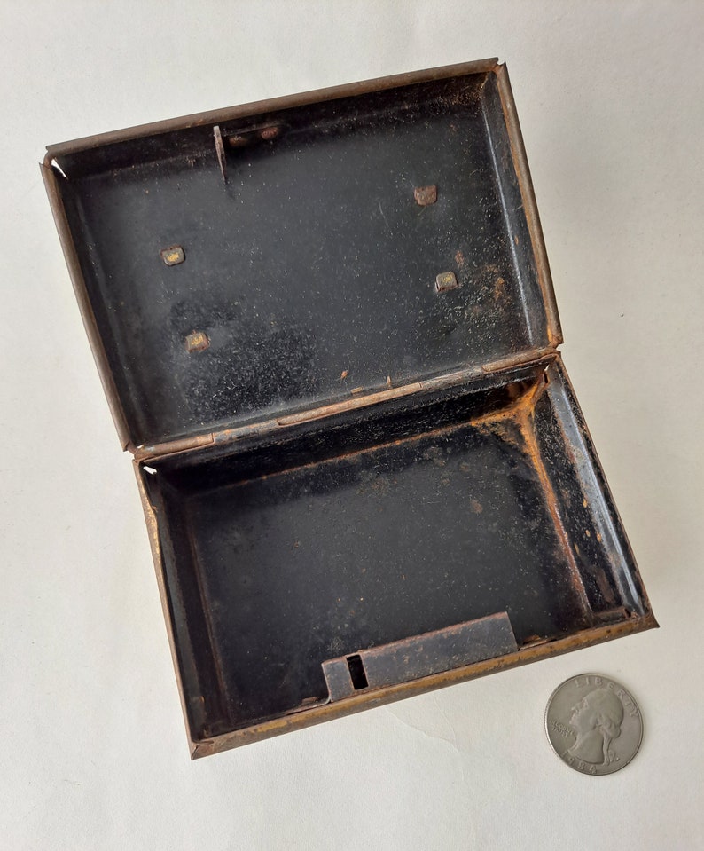 Antique 1800s Small Metal Bankers Cash Box -- English Make - Etsy