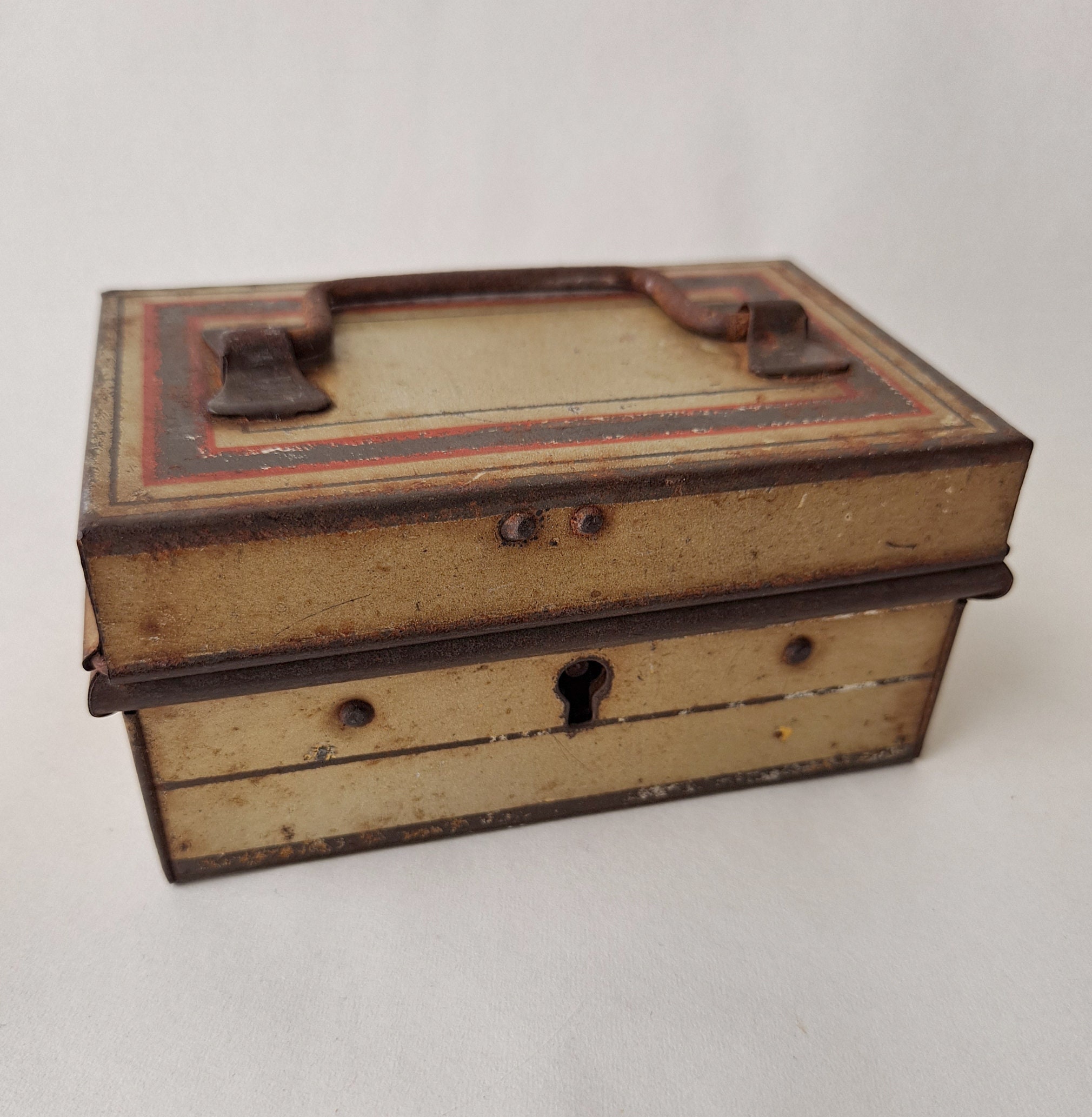 Antique 1800s Small Metal Bankers Cash Box -- English Make - Etsy