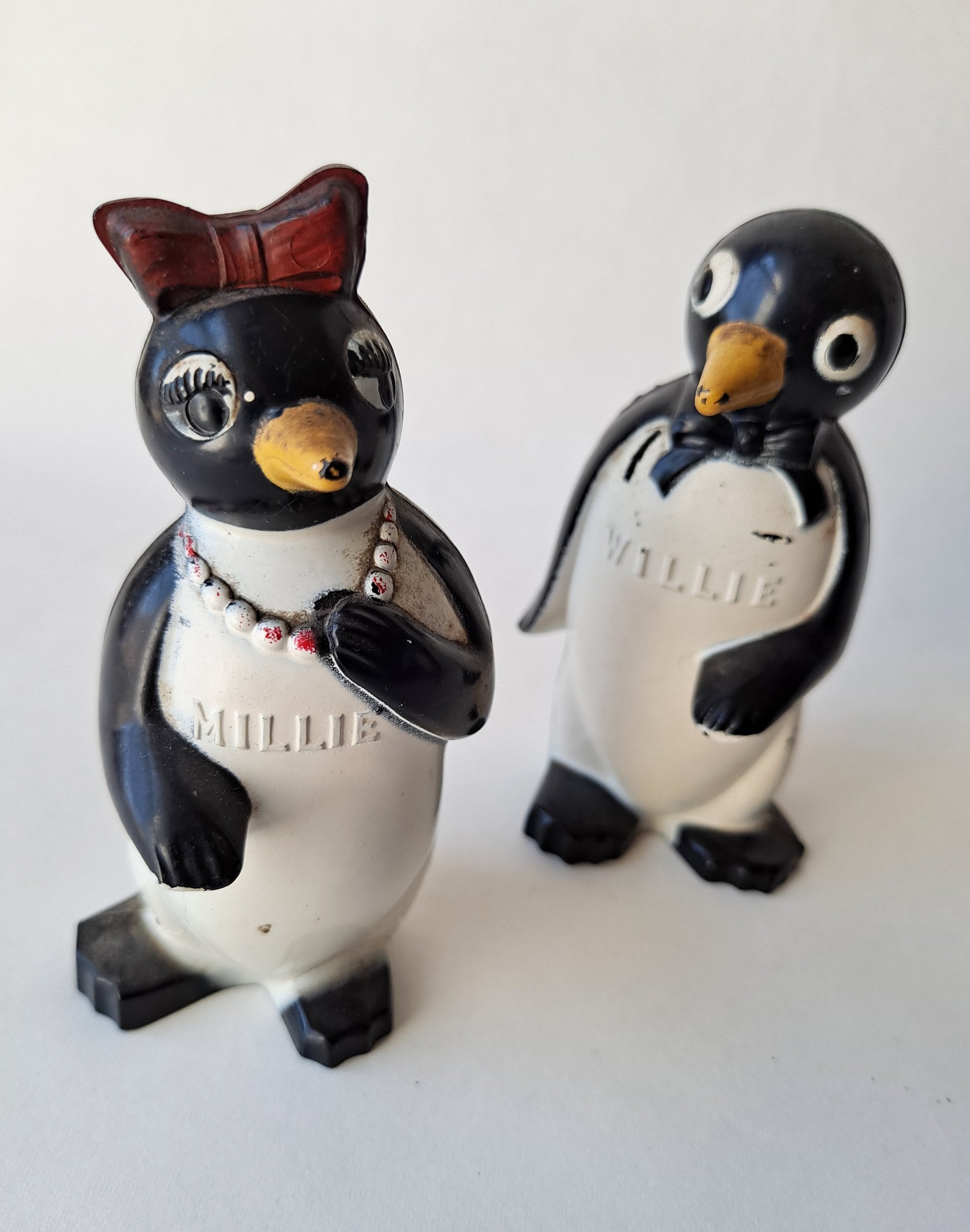1950's Willie & Millie Penguin Salt and Pepper Shakers From Famous