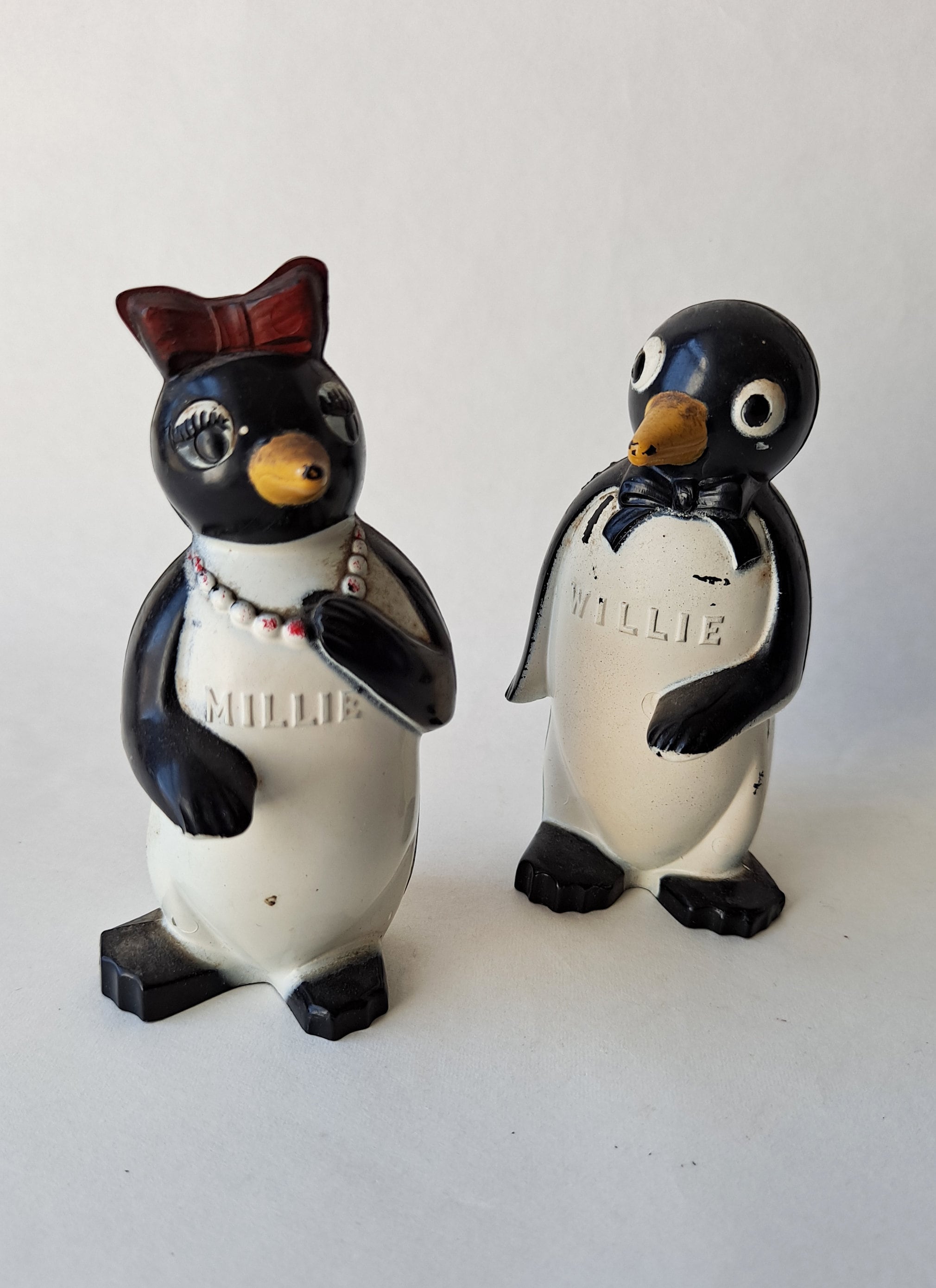 ペア！1950’ｓ KOOL クール たばこ ペンギン ビンテージ 塩＆胡椒入れ 1950's Willie & Millie Penguin Salt and Pepper Shakers From Famous