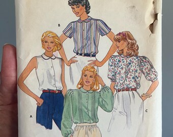 Vintage 60s Butterick Blouse Pattern//Vintage Retro Top//60s Sewing Pattern//Mad Men Pattern