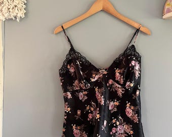 Vintage Lingerie Top//Black Lingerie Top//Vintage Cami
